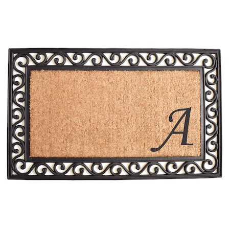 Calloway Mills Monogram Door Mat, Coir, Black, Natural, 22 in W x 36 in L 104022236A